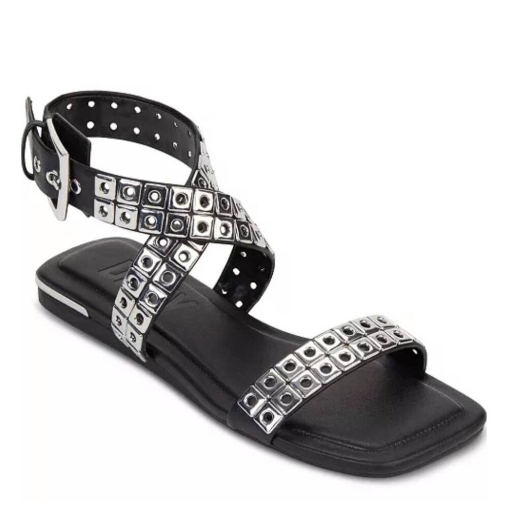 DKNY STUDDED FLAT SANDALS